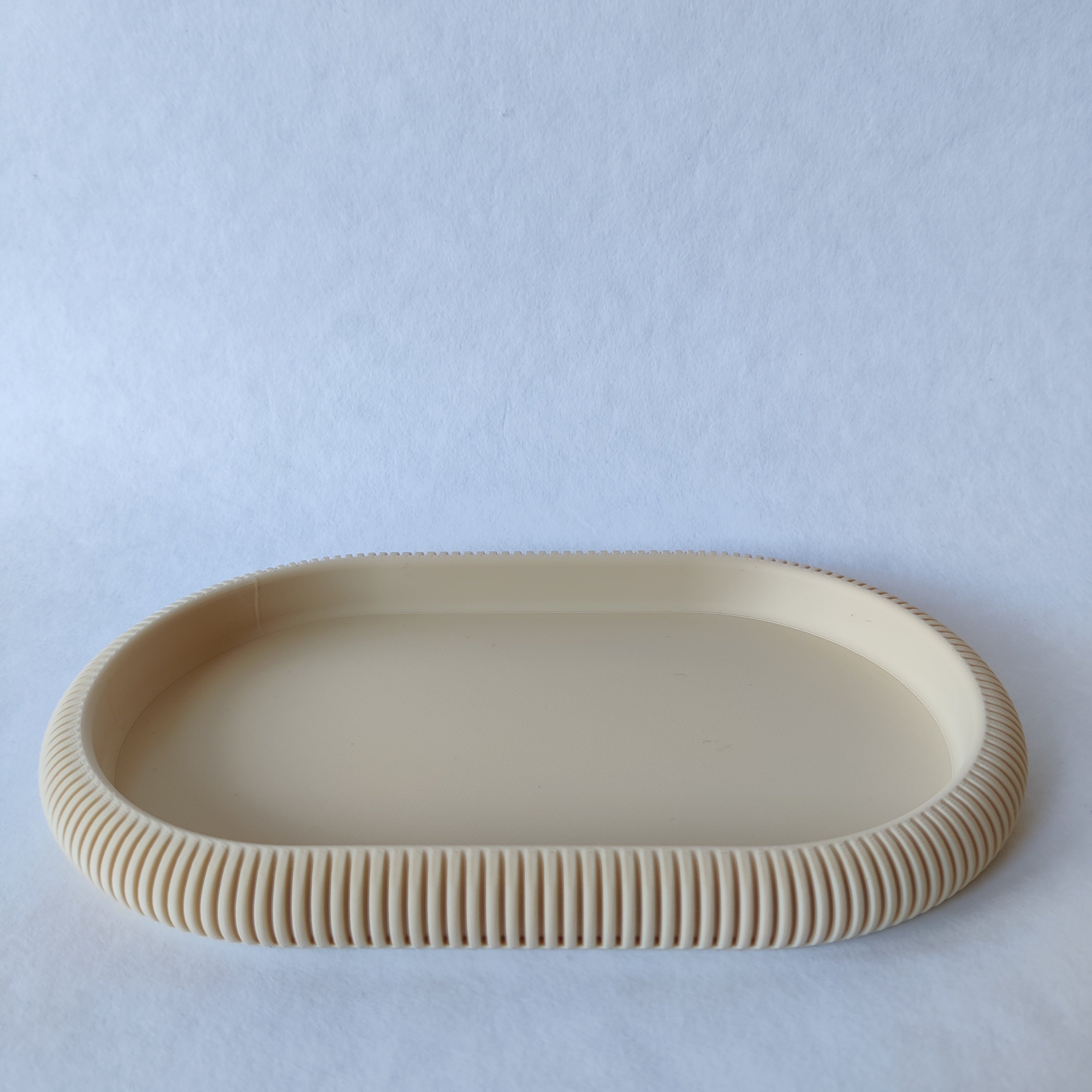 Ovalen schaal in beige - 3D geprint woondecoratie
