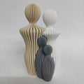 Familie vader moeder kinderen beige / wit / grijs  | 3D Geprint Woonaccessoire