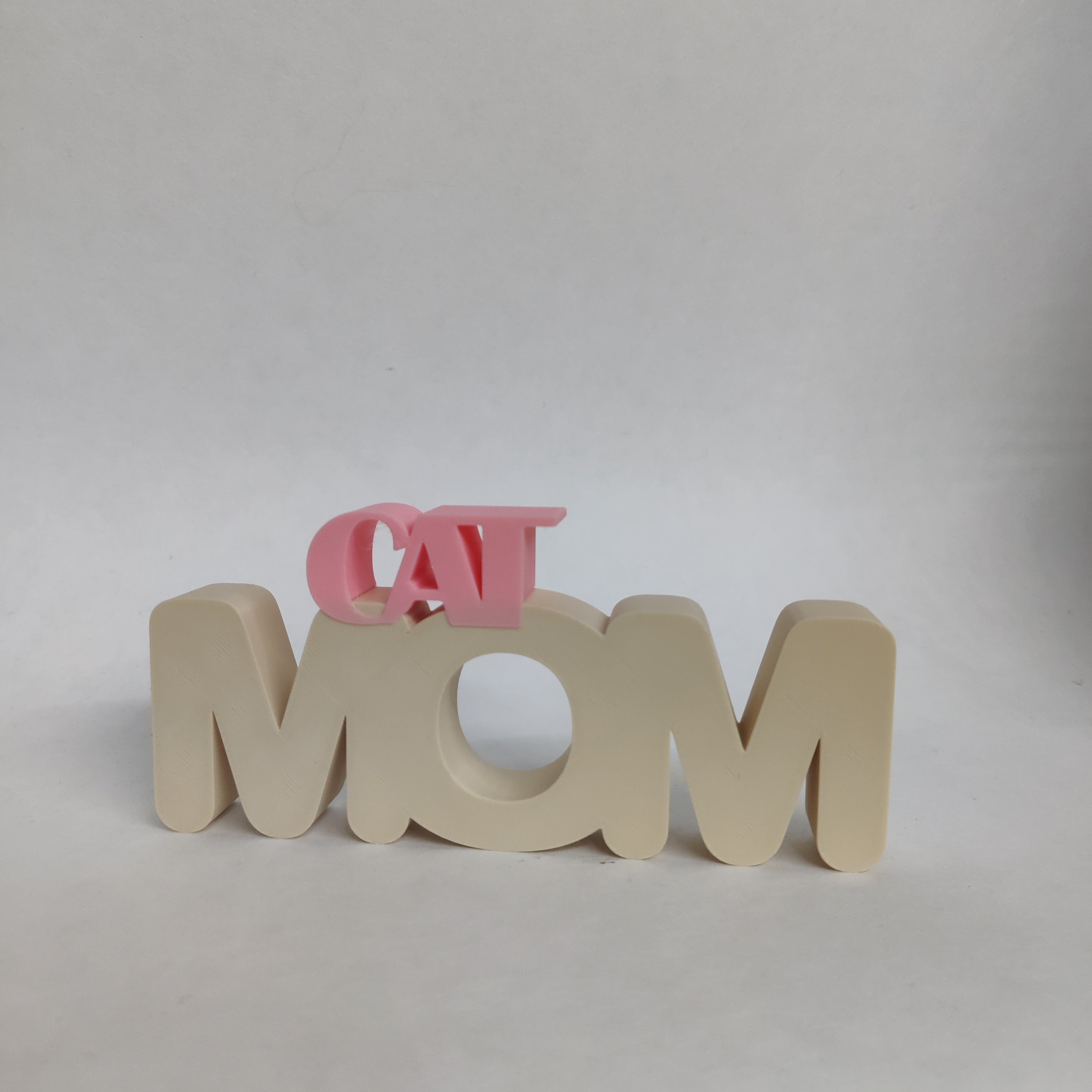 Tekst Cat Mom | 3D Geprint Accessoire