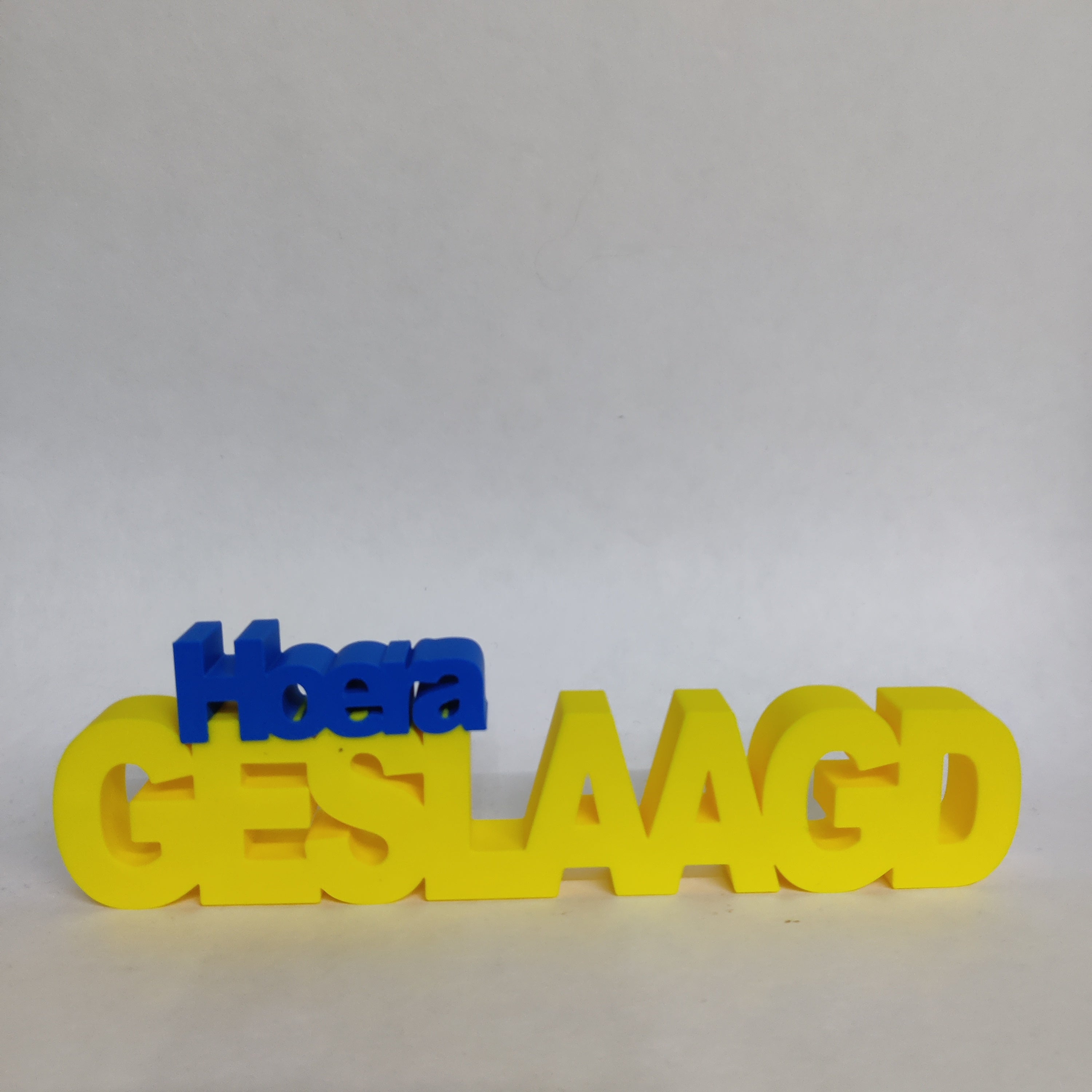 Tekst hoera geslaagd | 3D Geprint Accessoire