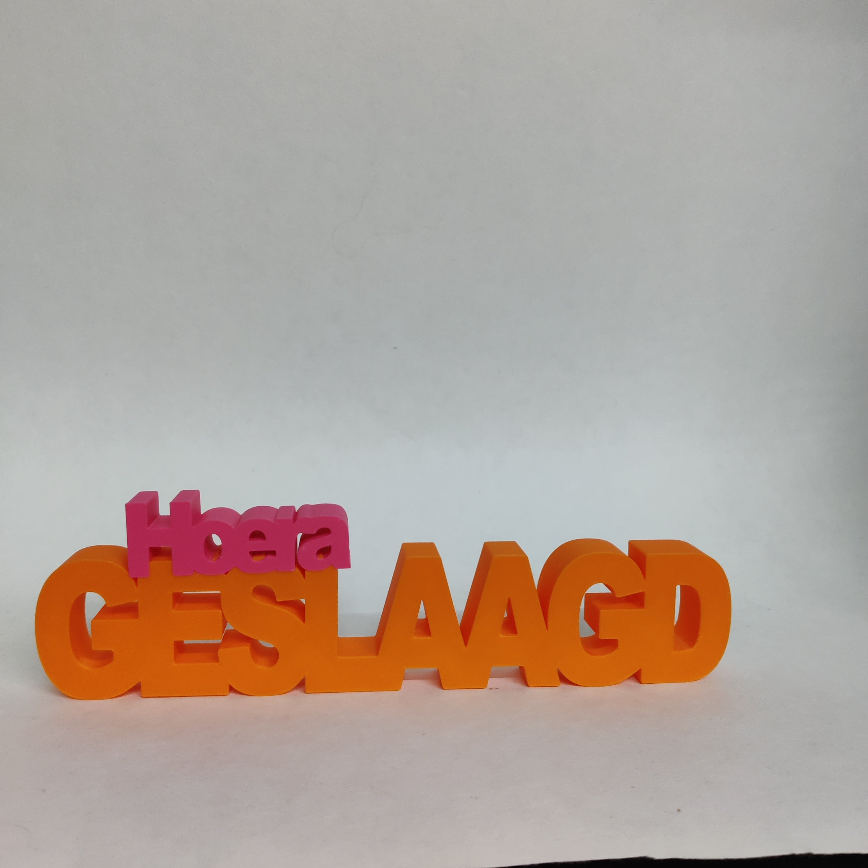 Tekst hoera geslaagd | 3D Geprint Accessoire