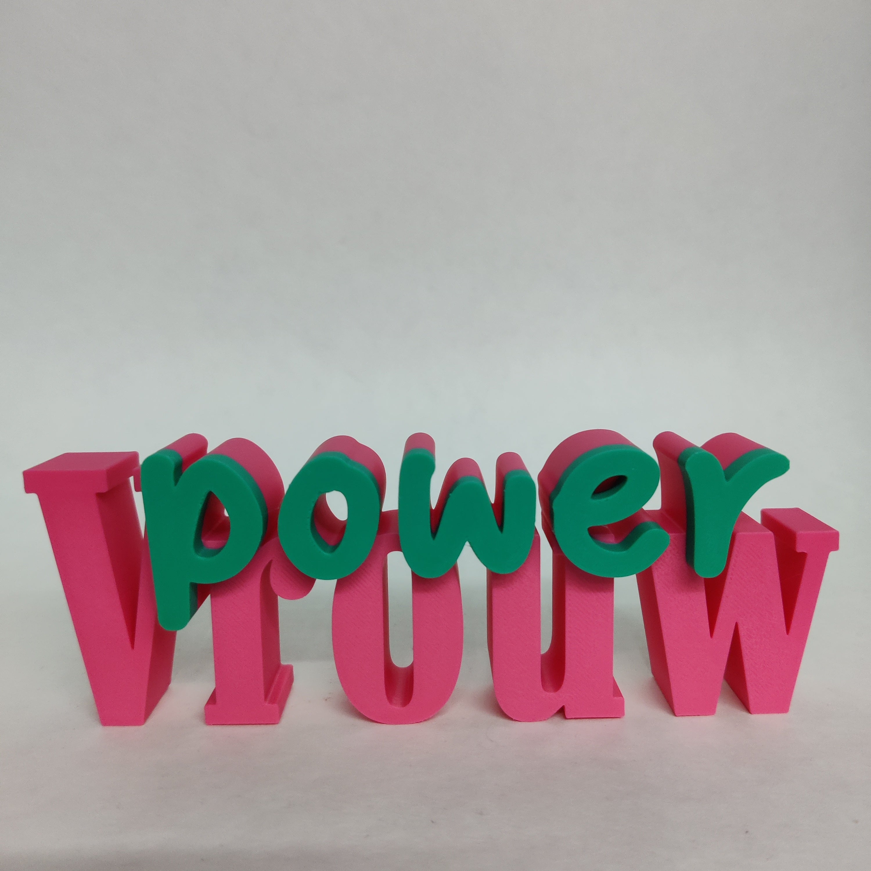 Tekst Power Vrouw | 3D Geprint Accessoire