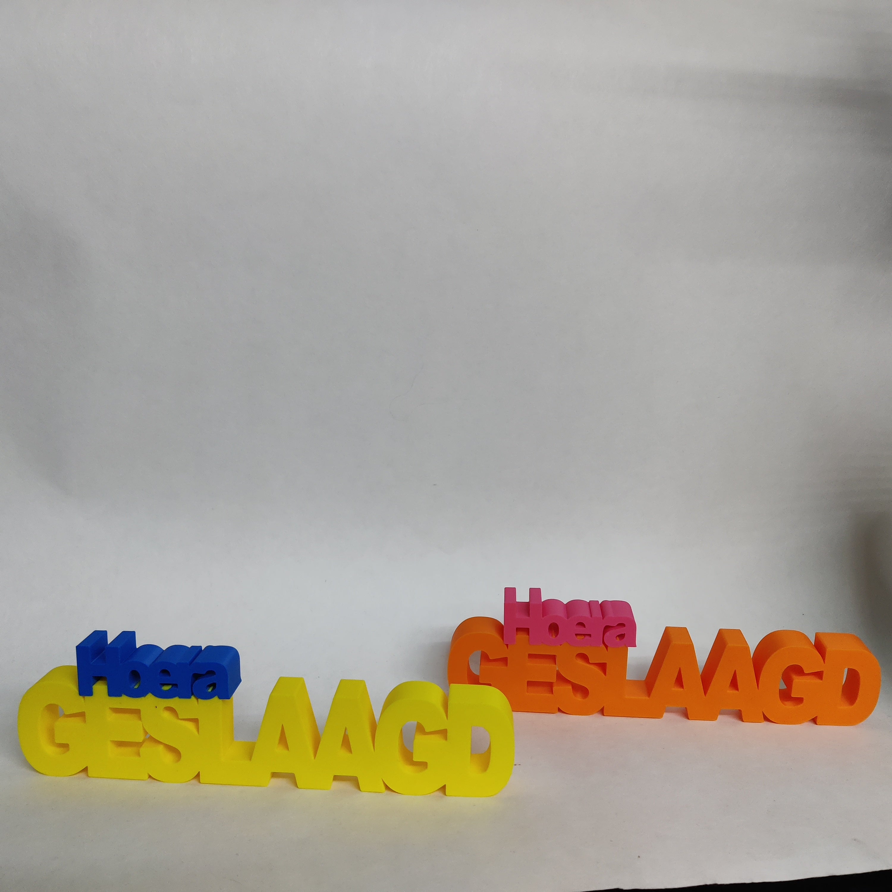 Tekst hoera geslaagd | 3D Geprint Accessoire