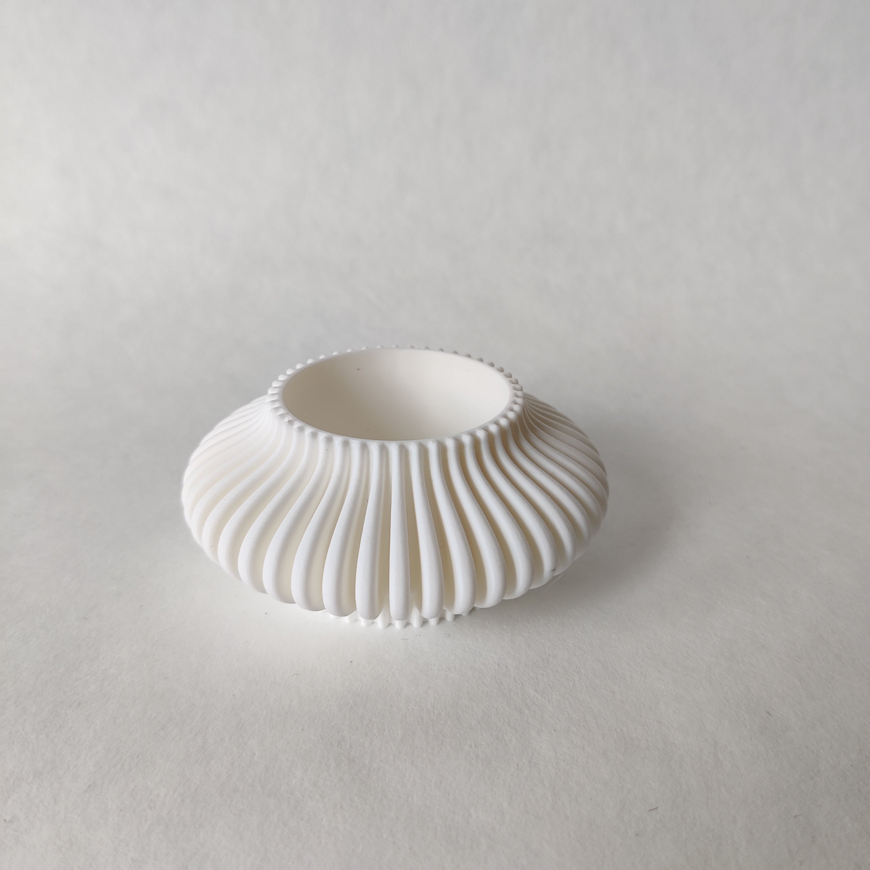 Theelichthouder Rond in wit - 3D geprint woondecoratie