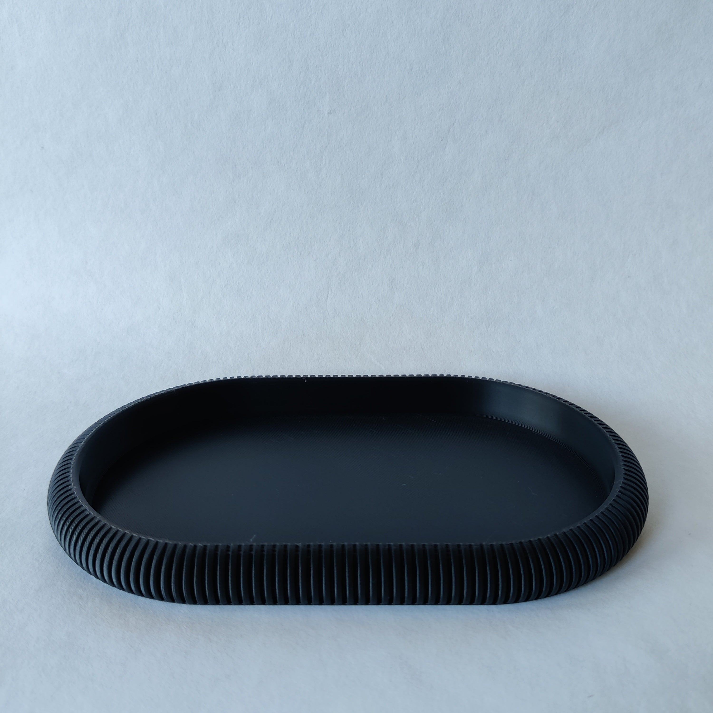 Ovalen schaal in zwart - 3D geprint woondecoratie