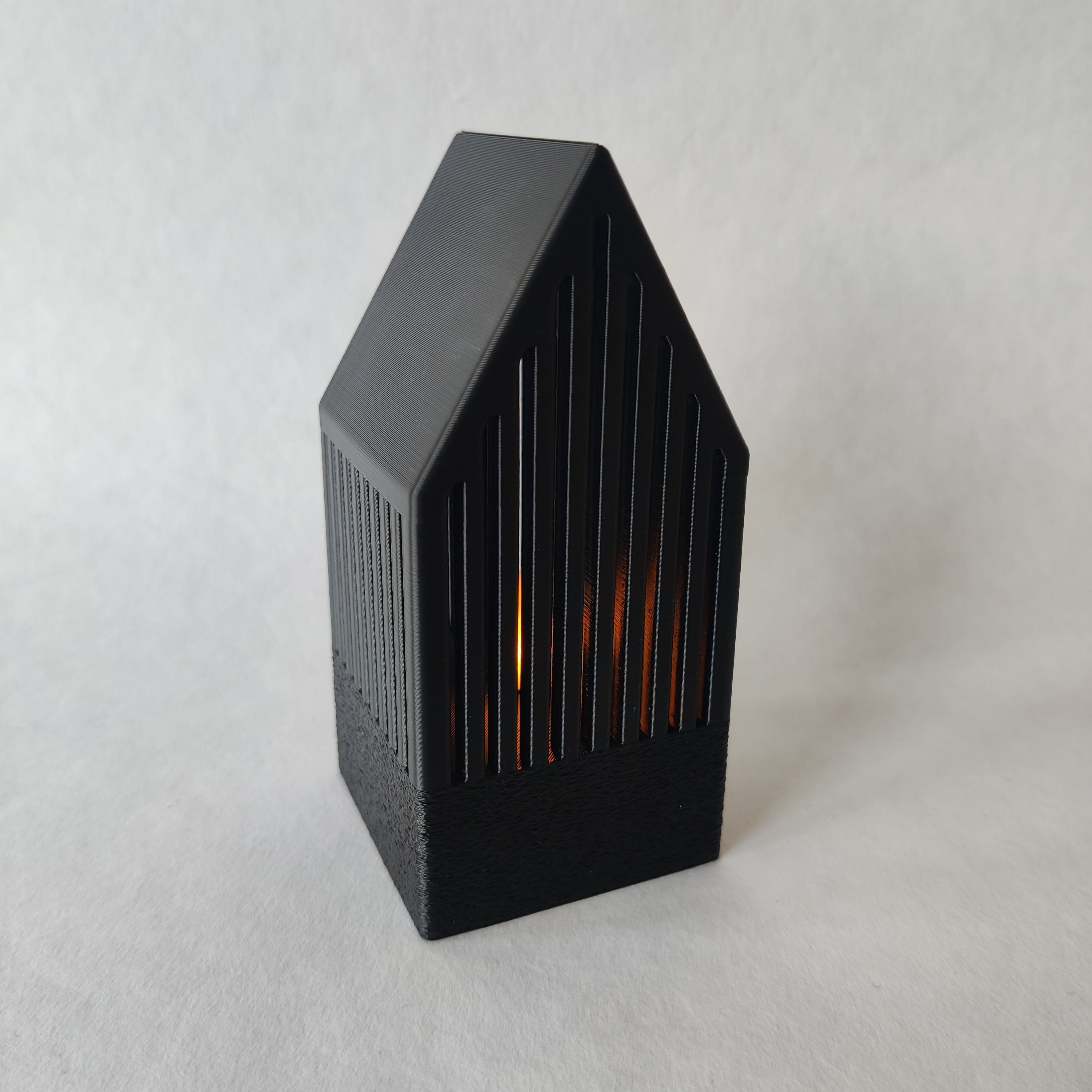 Theelichthouder Huisje in beige - 3D geprint woondecoratie