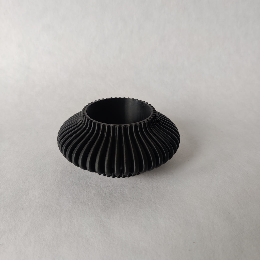 Theelichthouder Rond in zwart - 3D geprint woondecoratie