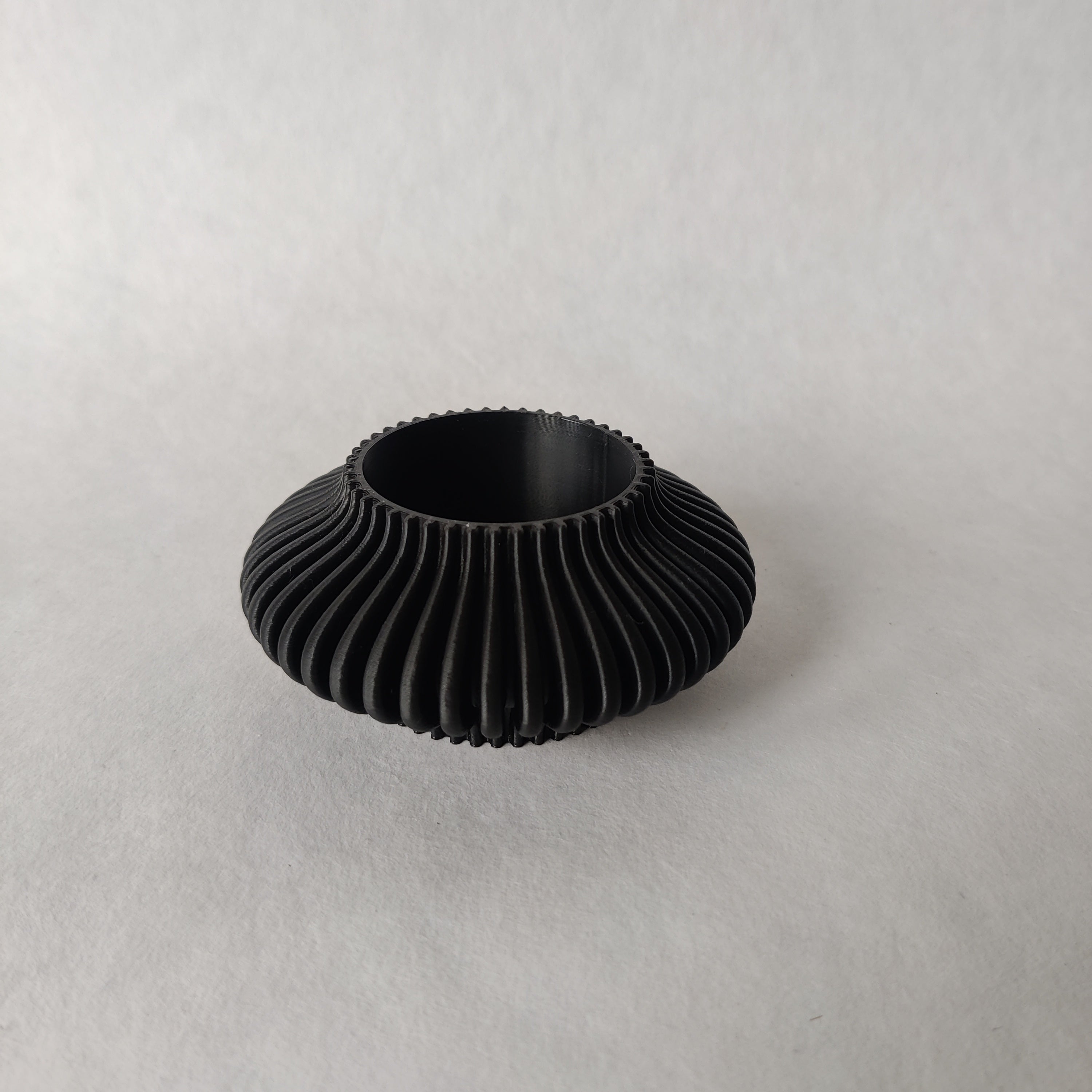 Theelichthouder Rond in zwart - 3D geprint woondecoratie