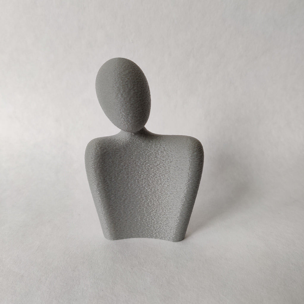 Liefdeskoppel klein beeldje in grijs - 3D geprint woondecoratie